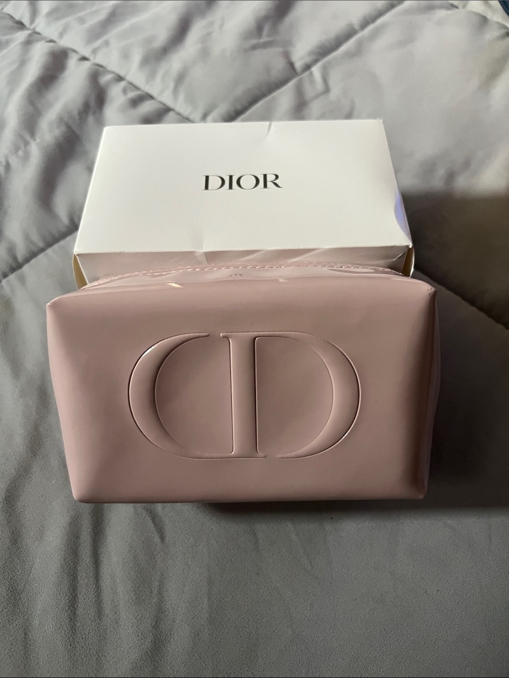 Dior Blush Pink CD Embossed Cosmetic Pouch